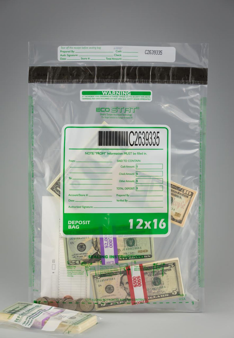 12x16 Single Pocket Clear Deposit Bag